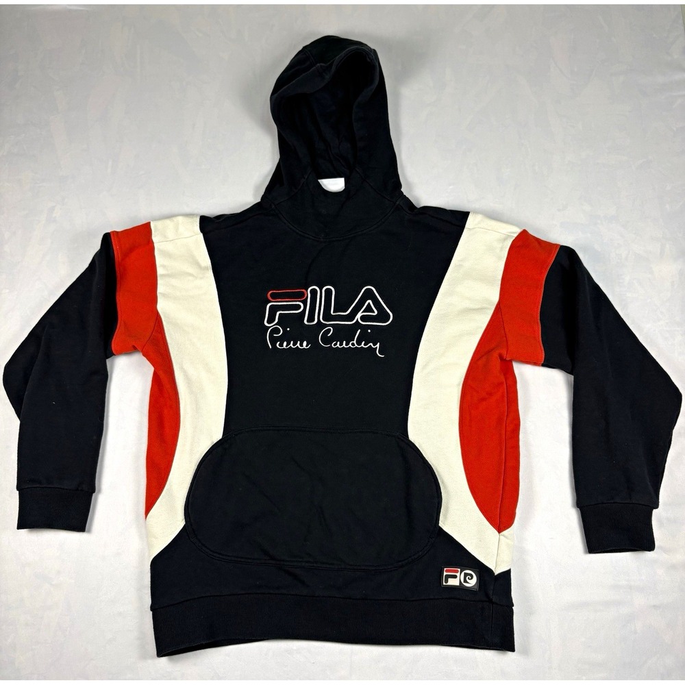 FILA x Pierre Cardin Bubble Hoodie Urban Outfitters Men's M Black Red Retro